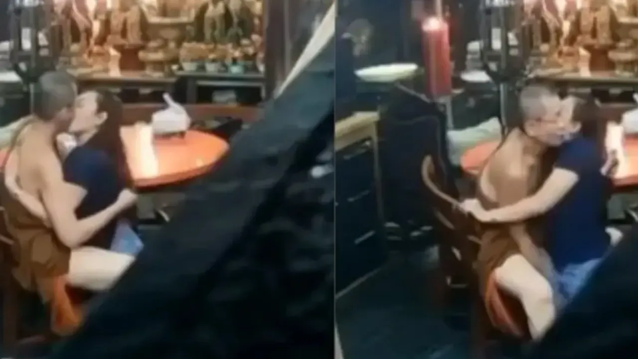 Skandal Biksu Thailand Viral! Biarawan Ngecrot Nafsu Cium Cewek Sampe Keenakan